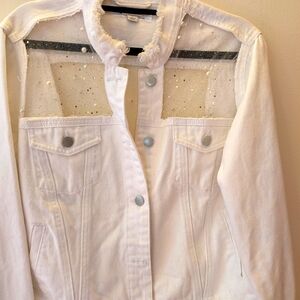 Embellished White Jean Jacket